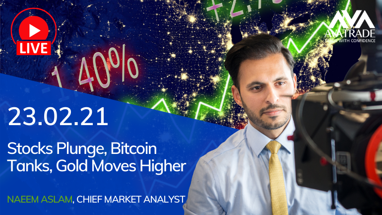 Stocks Plunge, Bitcoin Tanks, Gold Moves Higher